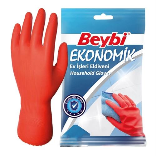 Beybi Kırmızı Lastik Eldiven 10-10,5