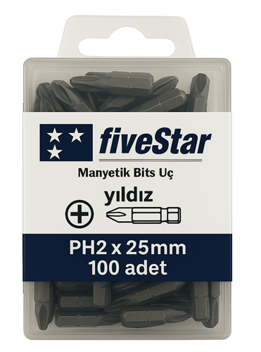 Fivestar Manyetik Yıldız Bits Ucu PH2x25 mm