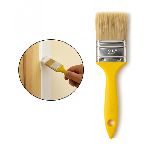 Yeşil Plastik Kestirme Boya Fırçası 2.5''