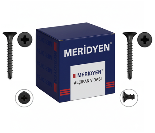 Meridyen Alçıpan Vidası Sivri Uçlu 3.5×45 mm 500’lü Paket