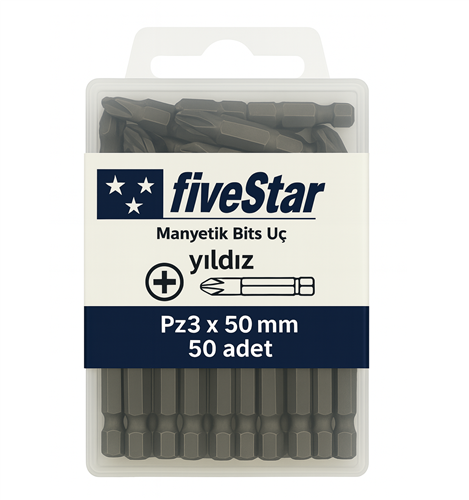 Fivestar Manyetik Yıldız Bits Ucu PZ2x50 mm