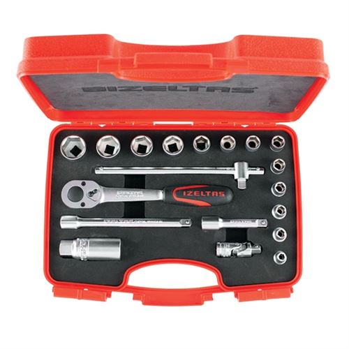 İzeltaş 1110006019 Altı Köşe Lokma Takımı 19 Parça 3/8''