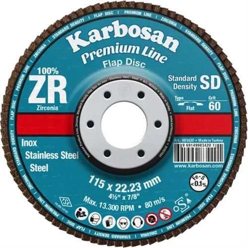 Karbosan ZR Flap Disk 115x22 mm 60 Kum