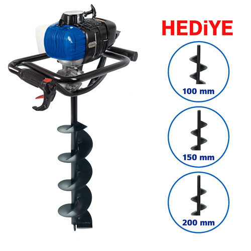 Scheppach EB2000 Benzinli Toprak Burgu Makinası 1.9 Hp Yedek Burgulu