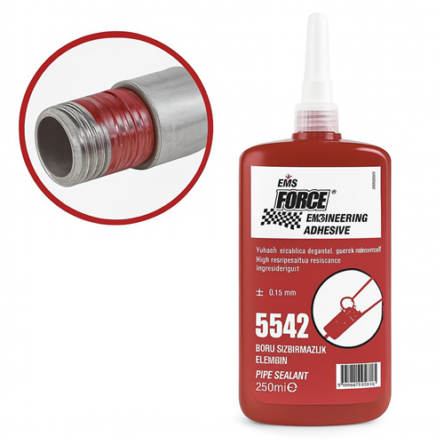 Ems Force 5542 Boru Sızdırmazlık İnce Diş Teflon Katkılı Sıvı Conta 250 ml