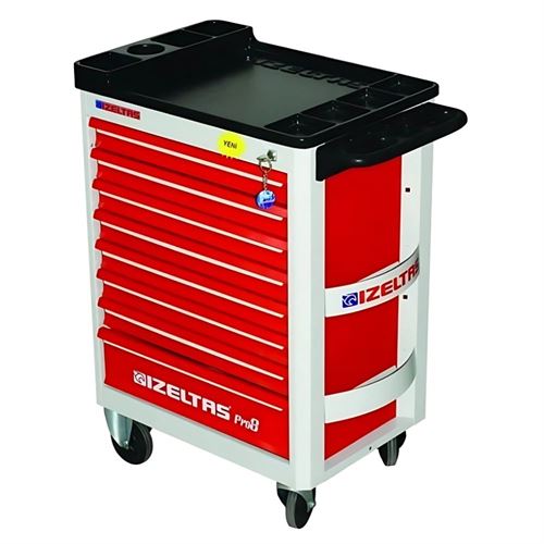 İzeltaş 8241321008 Pro Serisi Takım Dolabı 8 Çekmeceli Kırmızı Boş