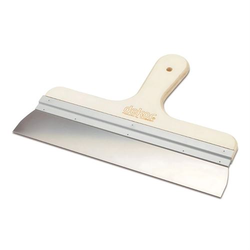 Hassan 048 Eğri Macun Ispatulası Yay Çeliği Ahşap Saplı 40 cm