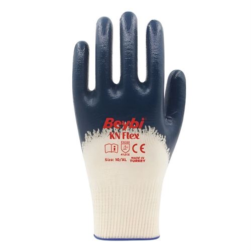 Beybi KN Flex Mavi Likralı Örme İş Eldiveni No:10