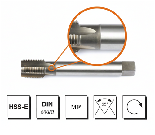 Mte HSS E DIN 376/C Metrik Makina Kılavuzu M16 H6