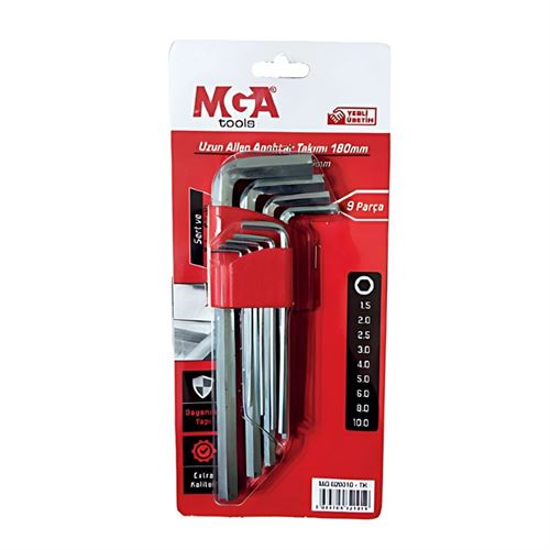 Mega Allen Anahtar Takımı Uzun Tip 9 Parça