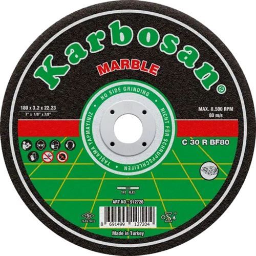 Karbosan Bombeli Mermer Kesme Taşı 180x3.2x22 mm