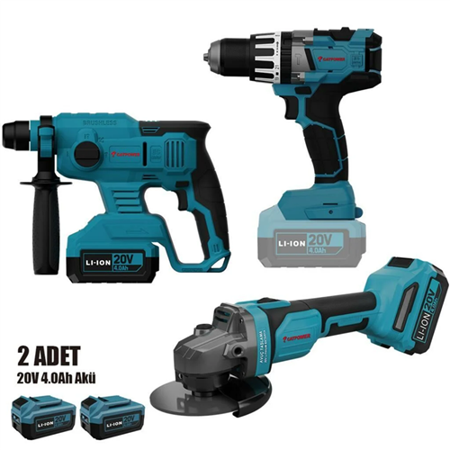CAT4235SET Akülü Vidalama, Taşlama, Kırıcı Delici  Set  3'lü set