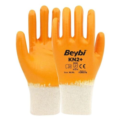 Beybi KN2 Plus Sarı Nitril İş Eldiveni No:9