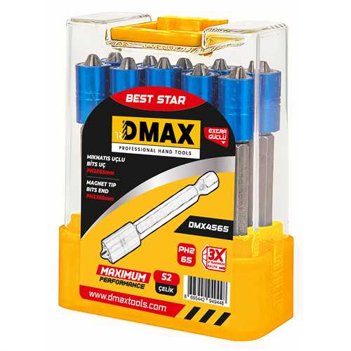 Dmax DMX4565 Mıknatıslı Yıldız Bits Uç Ph2x65 mm