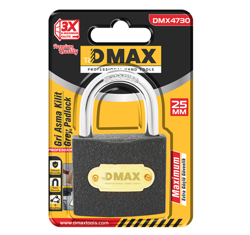 Dmax DMX4730 Blisterli Gri Asma Kilit 25 mm