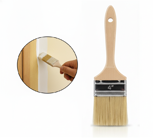 Yeşil Ahşap Lüks Kestirme Boya Fırçası 4''