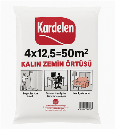 Kardelen Lüx Kalın Zemin Örtüsü  Boya ve Tadilat Örtüsü 1000 gr 50 m²
