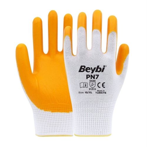 Beybi PN7 Sarı Polyester Eldiven No:10