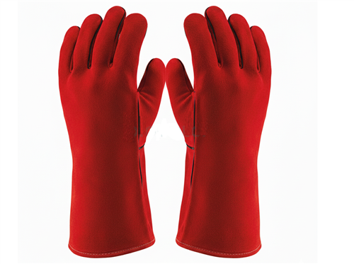 Meşem Isıya Dayanıklı Kaynakçı Eldiveni Kırmızı