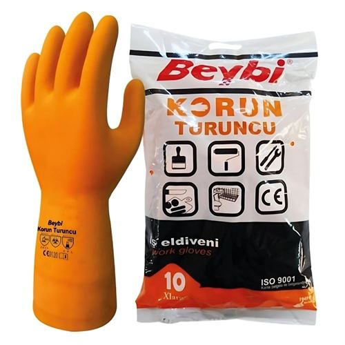 Beybi Korun Dayanıklı Turuncu Eldiven No:10