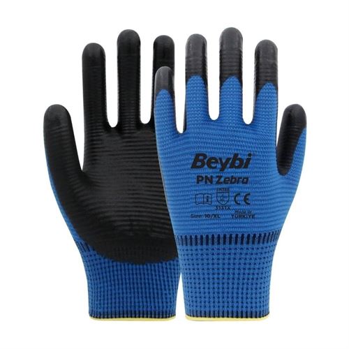 Beybi PN5 Zebra Mavi Polyester Eldiven No:9