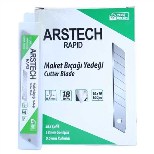 [64582] Arstech ARS100501 Yedek Maket Bıçağı 18 mm Rapid Tip 0.50 mm (1476)