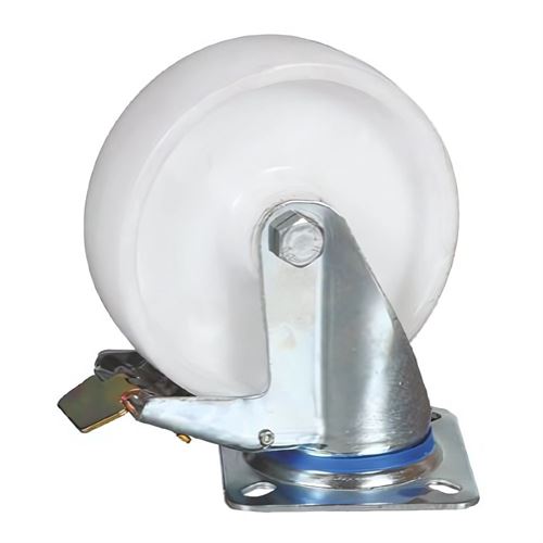 [12085] Mertsan Yük Taşıama Servis Tekerleği Polyemid Dönerli Frenli Tip 80x30 mm