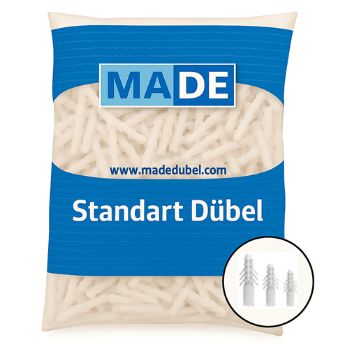 [11726] Made Plastik Dübel Beyaz 6 mm 1000'li Paket