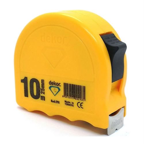 [27798] Dekor 298 Şerit Metre Sarı Kasa 10 mt 25 mm