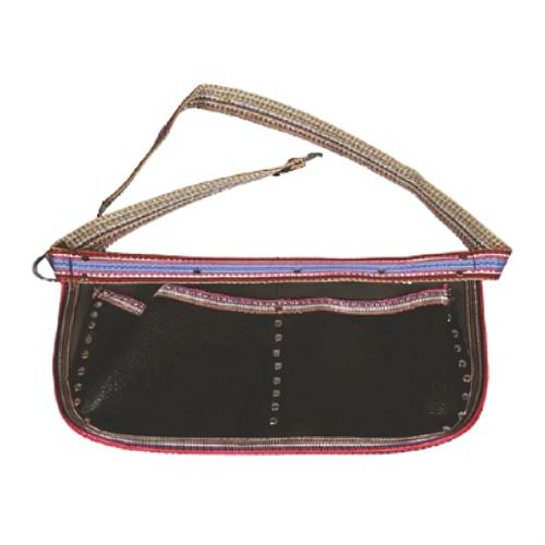 [14414] Çivi Önlüğü  Siyah Deri  Körüklü