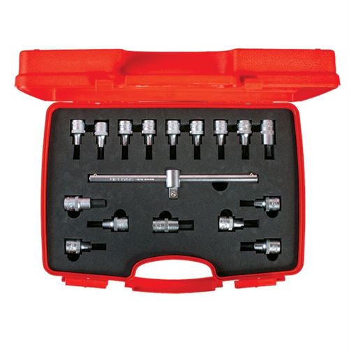 [15190] İzeltaş 1113006017 Lokmalı Allen ve Torx Uç Takımı 17 Parça 1/2''