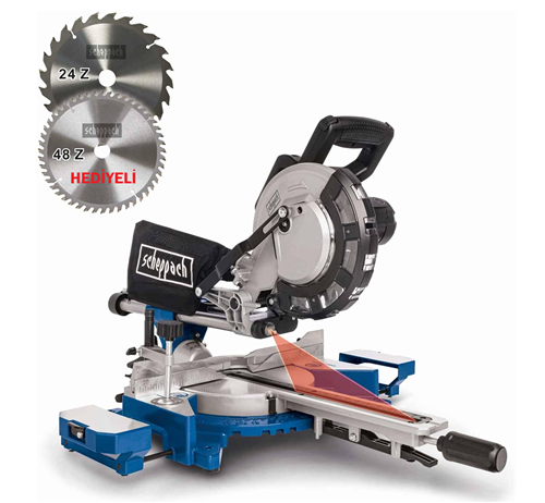 [72434] Scheppach HM216 Lazerli Kızaklı Gönye Kesme Makinası 216 mm 2000 Watt
