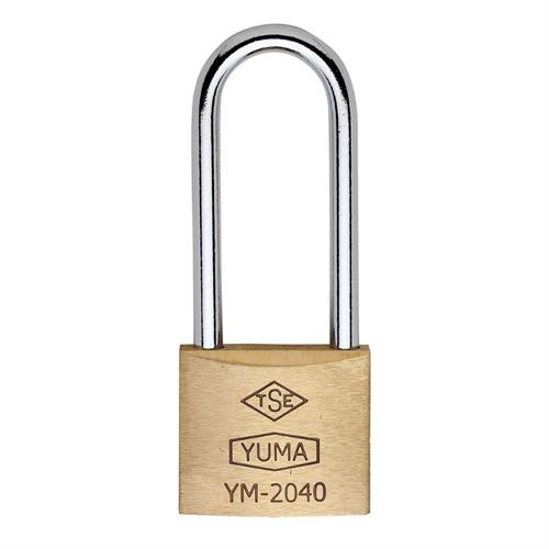 [11514] Yuma YM2040L Uzun Kancalı Sarı Pirinç Asma Kilit 40 mm