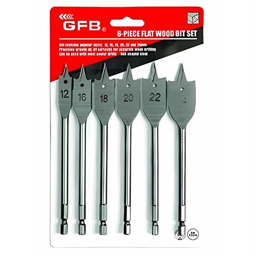 [12774] Gfb Yaprak Ahşap Delici Matkap Ucu Set Hex Saplı 6 Parça