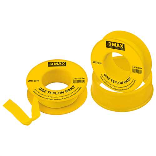 [73581] Dmax DMX4618 Gaz Teflon Bant 8 Metre x 12 mm