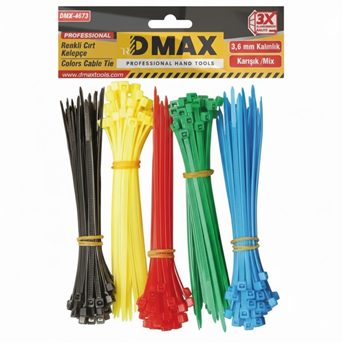 [73624] Dmax DMX4673 Renkli Cırt Kelepçe Seti 3.6 mm
