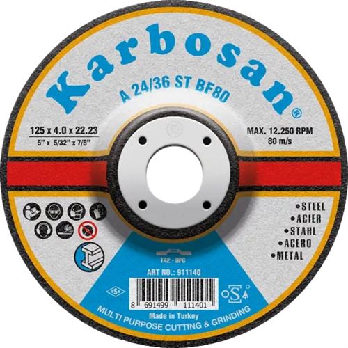 [8514] Karbosan NK Bombeli Metal Taşlama Taşı 115x6.4x22 mm