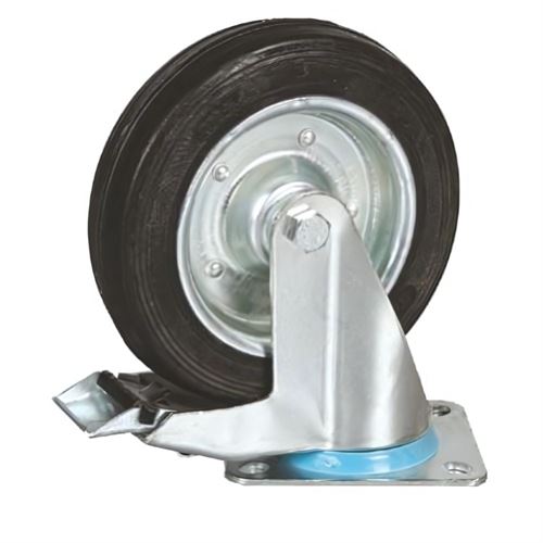 [8342] Mertsan Yük Taşıama Servis Tekerleği Kauçuk Dönerli Frenli Tip 200x50 mm