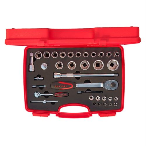 [55003] İzeltaş 1113001038 Altı Köşe Lokma Anahtar Takımı 35 Parça 1/4''x1/2''