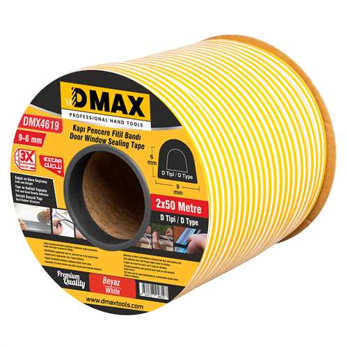 [73582] Dmax DMX4619 Kapı ve Pencere Fitil Bandı Beyaz