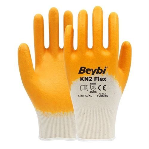 [28261] Beybi KN2 Flex Sarı Nitril İş Eldiveni No:9