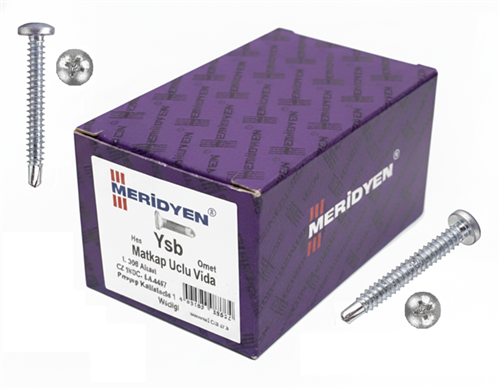 [12636] Meridyen Ysb Matkap Uçlu Vida 4.2×38 mm 500’lü Paket