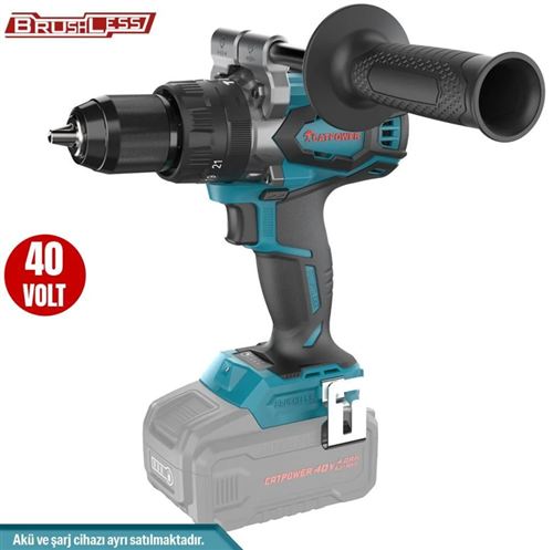 [72411] Catpower 4411 Akülü Darbeli Matkap Kömürsüz 40V  Solo (Aküsüz) Paket