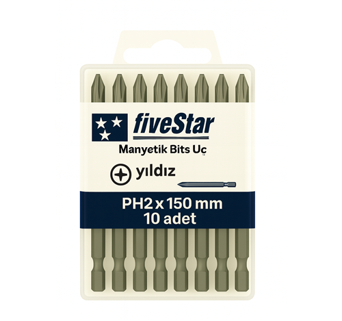 [13837] Fivestar Manyetik Yıldız Bits Ucu PH2x150 mm