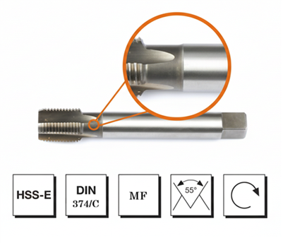 [15311] Mte HSS E DIN 374/C Metrik Makina Kılavuzu M14x1.5 H6