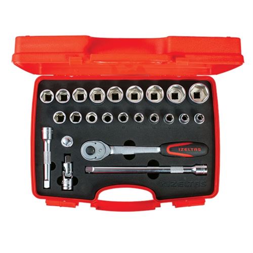 [12407] İzeltaş 1113002024 Altı Köşe Lokma Anahtar Takımı 24 Parça 1/2''