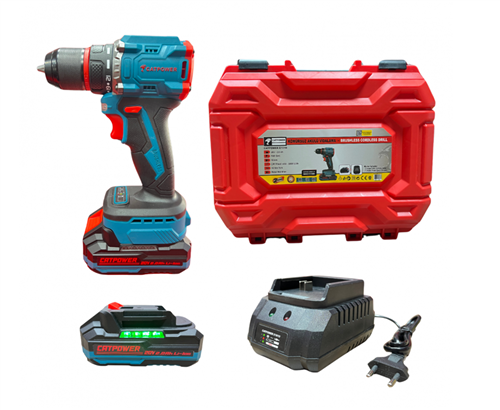 [71842] Catpower 1010 Kömürsüz Motor Akülü Matkap 20V 2.0Ah Çift Akülü
