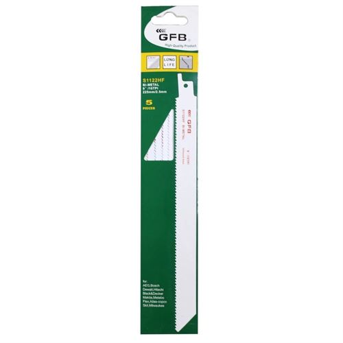[8842] Gfb S1122EF Tilki Kuyruğu Testere Bıçağı Uzun Metal Kesim 5'li Paket