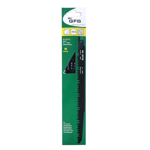 [12837] Gfb S1531L Tilki Kuyruğu Testere Bıçağı Ahşap Kesim 5'li Paket