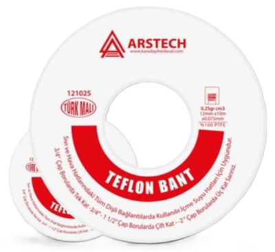 [28417] Arstech Teflon Bandı 12 mm x 10 mt 0.25 gr